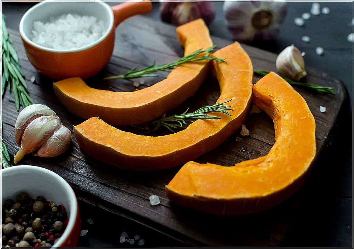 Roasted butternut squash with cheese