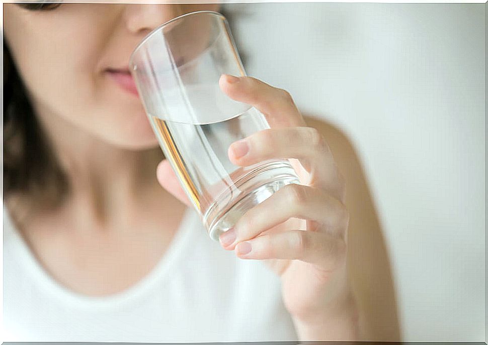 Woman drinking water