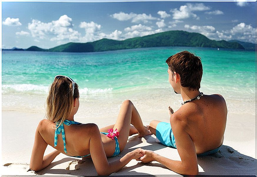 Couple on the beach.