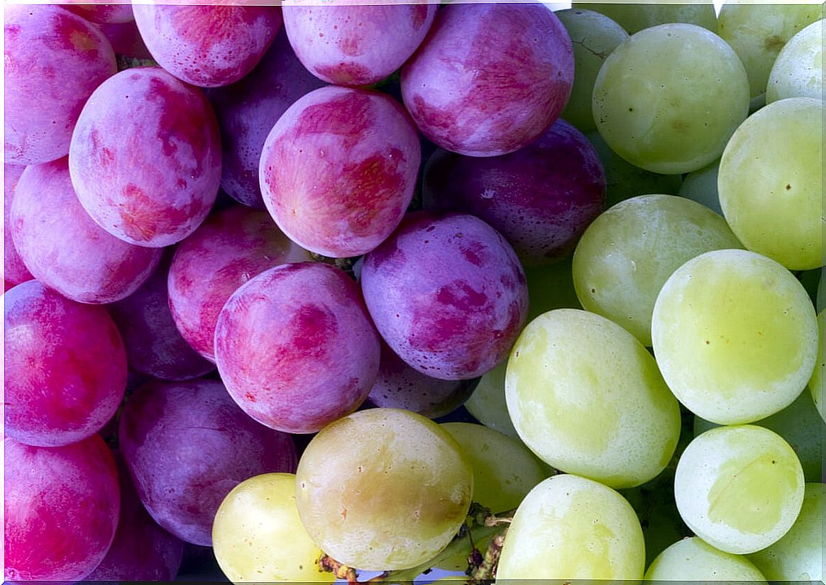 Grapes with flavonoid content.