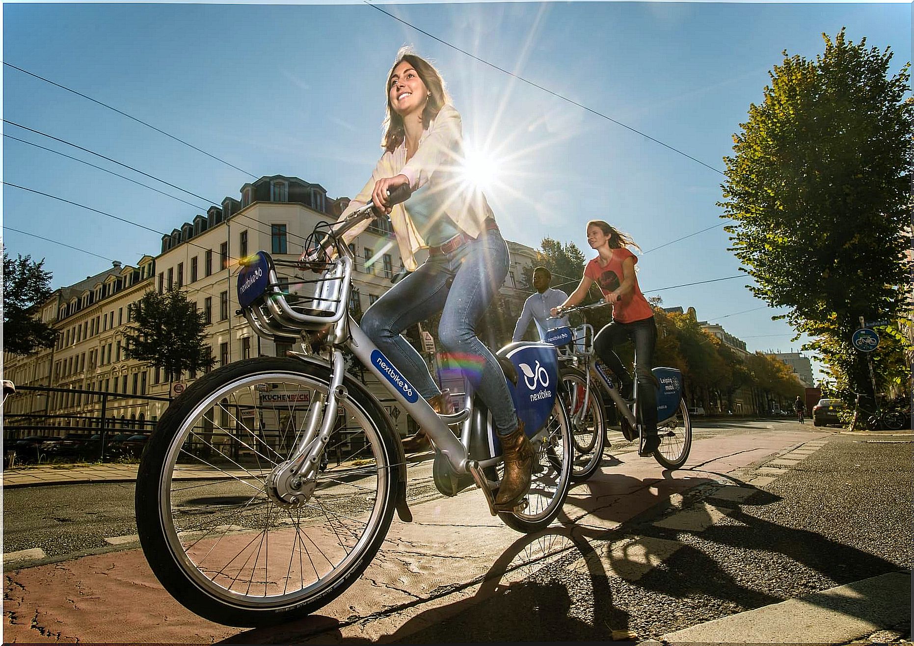 Health benefits of riding a bicycle.