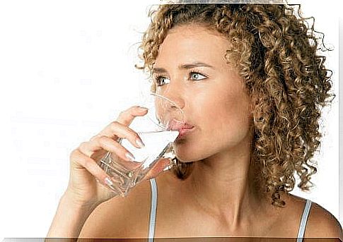 Woman drinking water