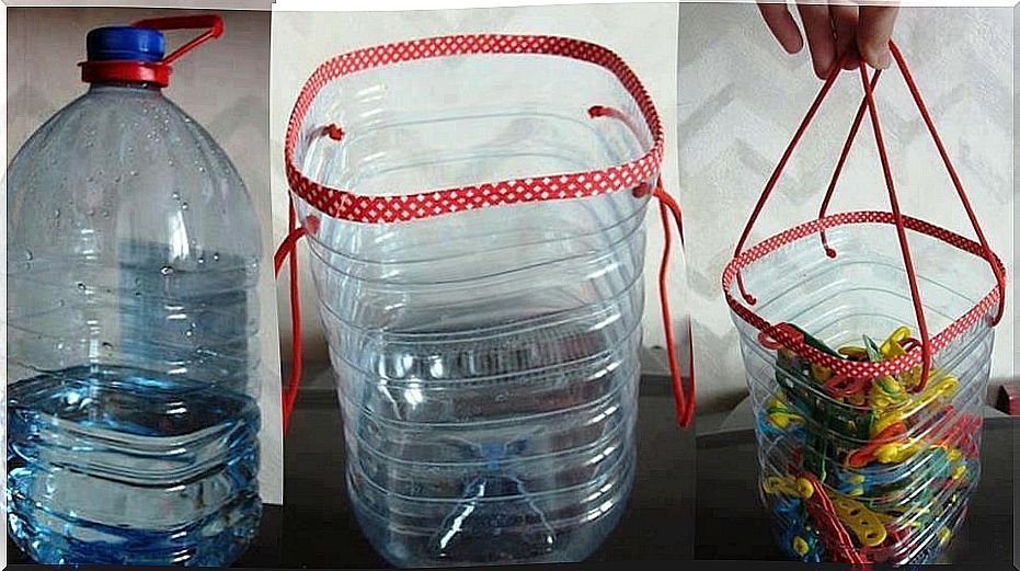 We can convert the carafes into multipurpose baskets.