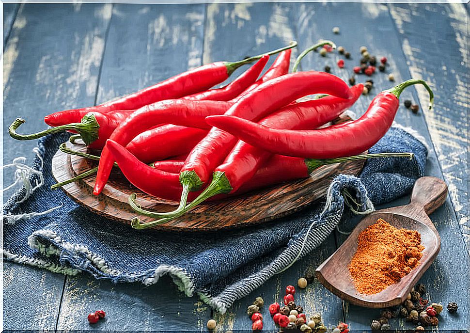 chiles for the Mexican cauliflower rice