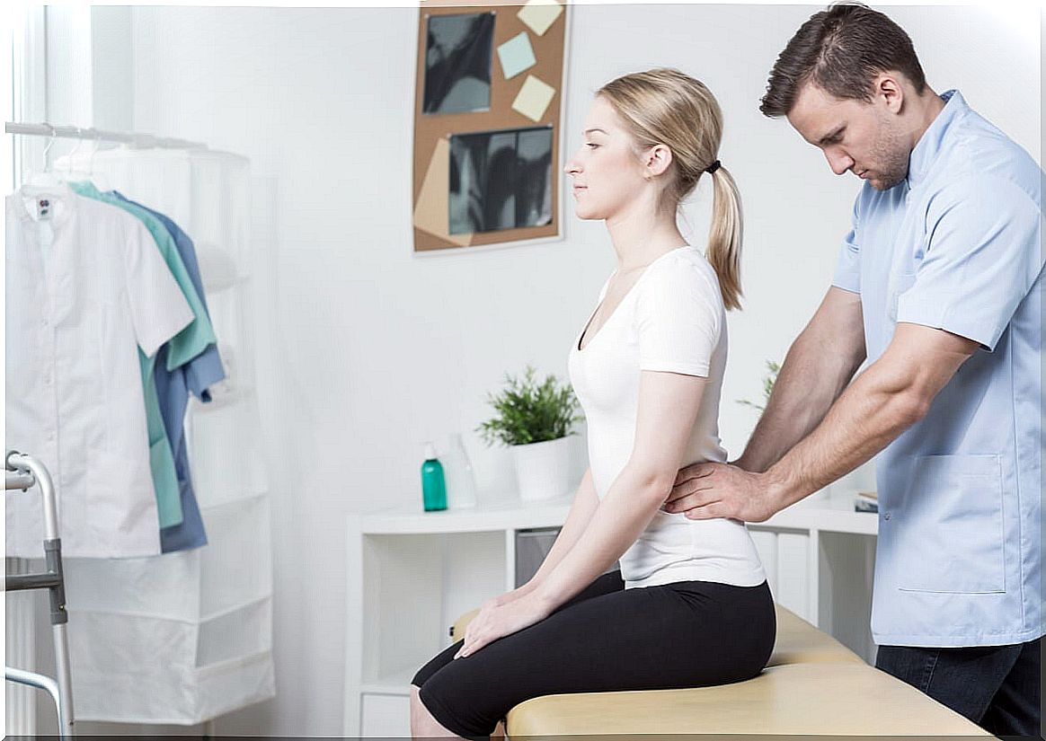 Medical consultation for low back pain.