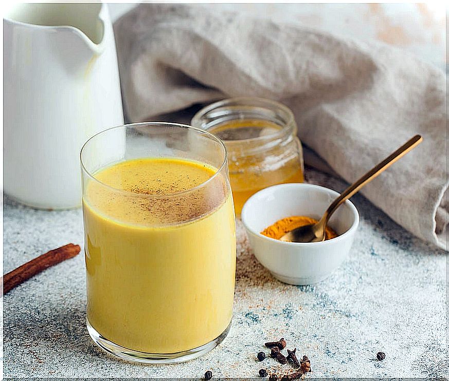 Turmeric medicinal drink from Ayurvedic medicine.