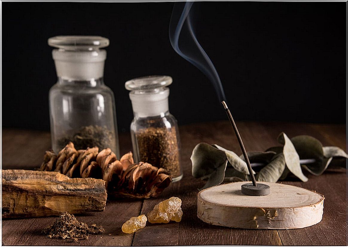 Frankincense as incense.