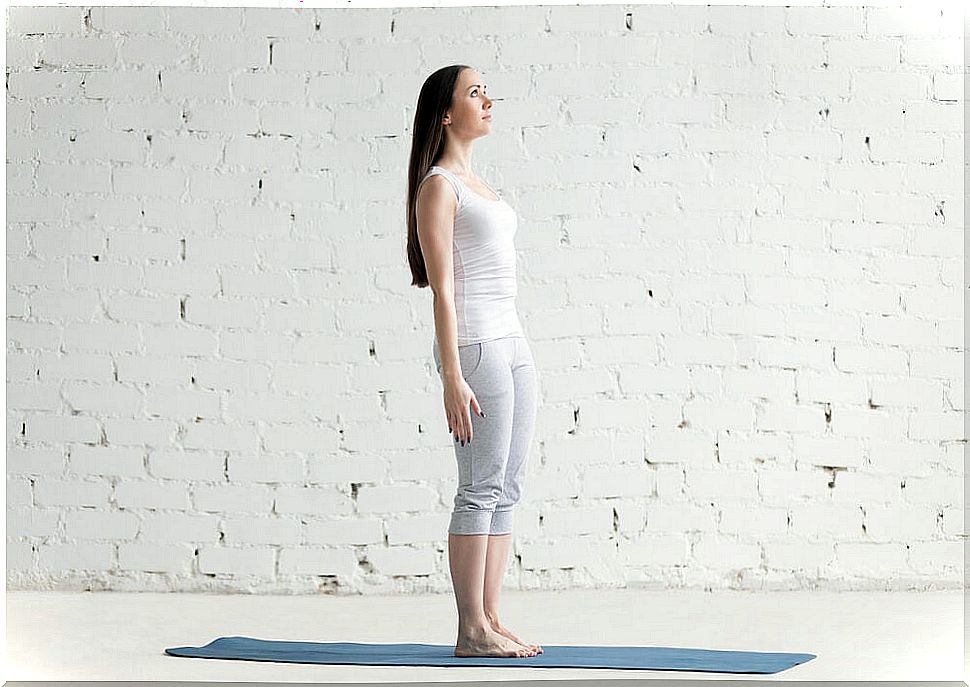 Woman in yoga posture