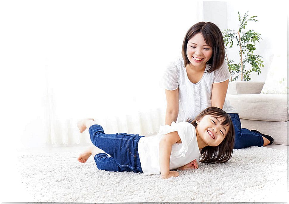 Japanese mother and daughter.