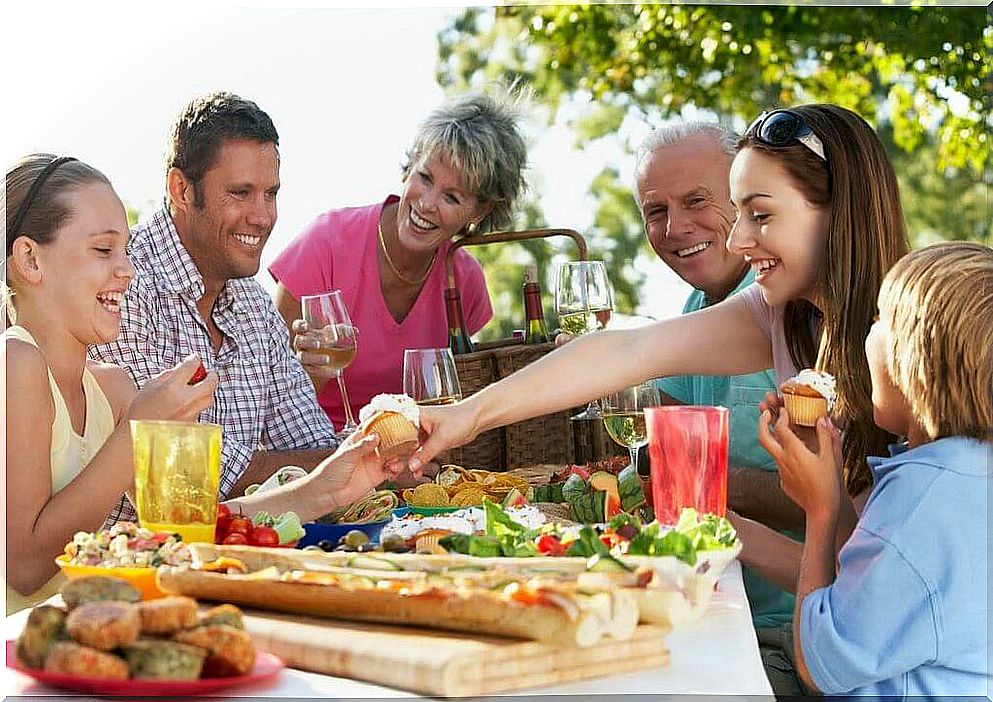 Family eating